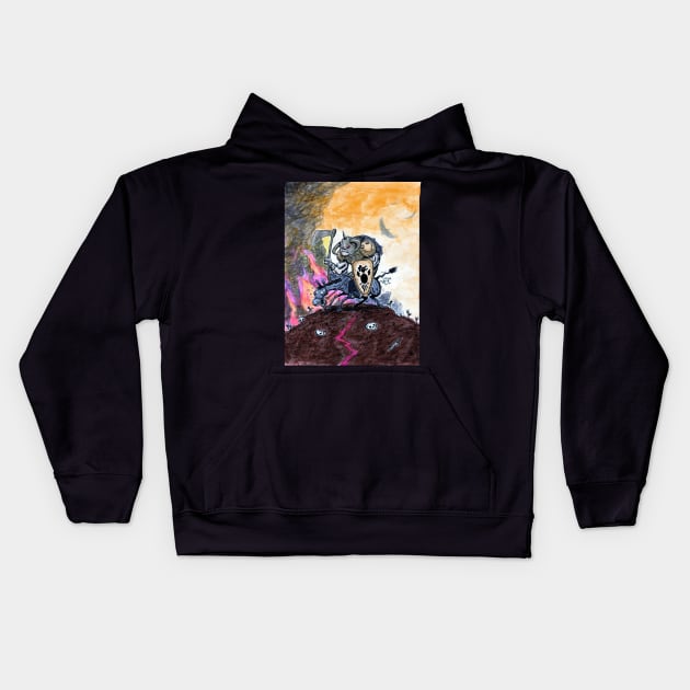 Death Dealer Kids Hoodie by Gus the little guy